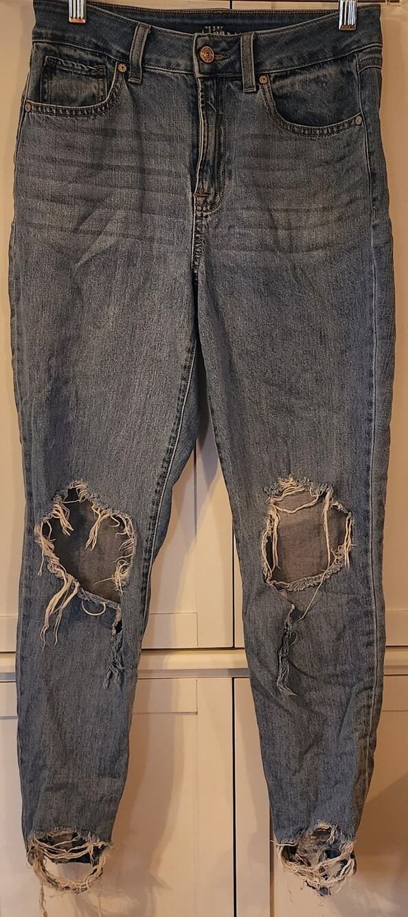 Rewash Women's Distressed Frayed Denim High Rise Jeans Size 5 27"